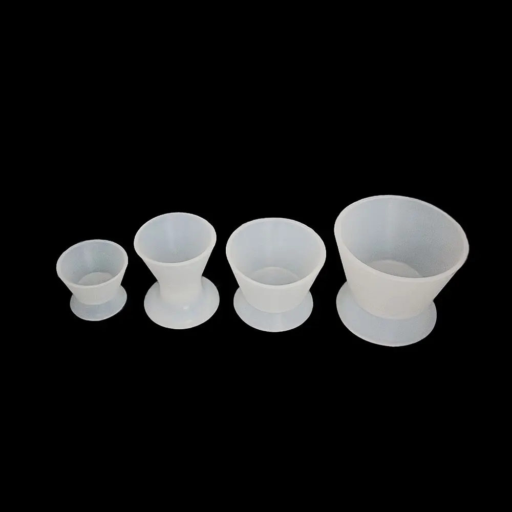 

4pcs/set Self-solidifying Silicone Cups Mixing Bowl Non-Stick Lab Clean Cup Flexible Dentist Medical Rubber Equipment Mixing Cup