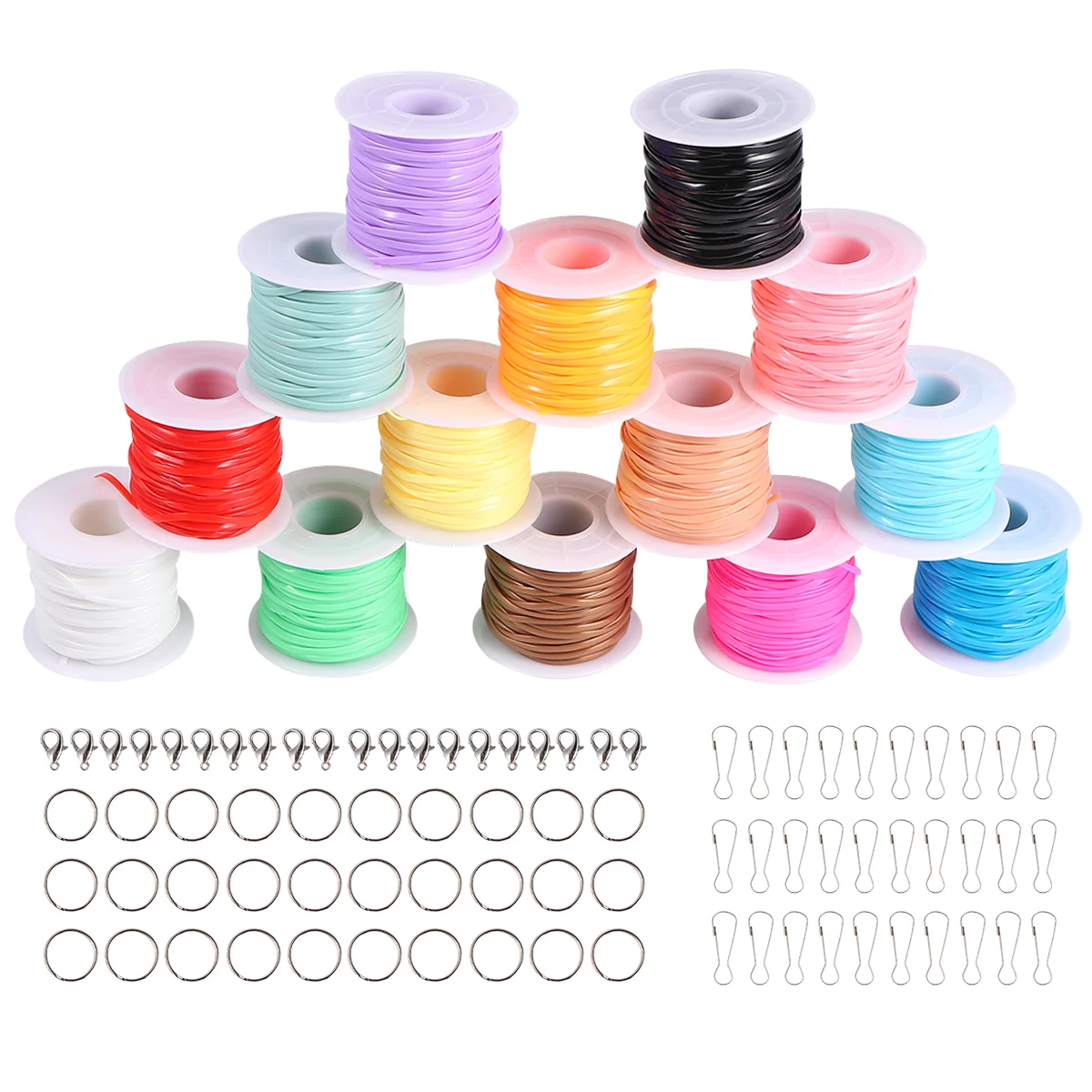 

Cord Lacingkids Stringkit Pvc Rope Gimp Ring Key Strings Scoubidou Chainand Waxed Weaving Needle Bracelets Stretch Thread