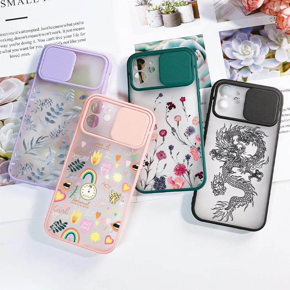 

Case For iPhone 11 Coque Luxury Funda iPhone 13 12 Pro Case XR 6 S 8 7 Plus X XS Max 12 13 Mini SE 2 Slide Lens Protection Cover