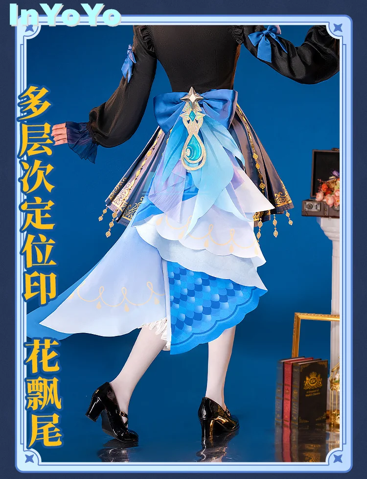 InYoYo Furina Косплей Костюм Genshin Impact The Lose Abyss Милая Униформа Игровой Хэллоуин