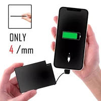 tntor new 2500mah ultra slim power bank only 4 mm built in cable portable mini power bank powerbank charge for iphone x 11 12