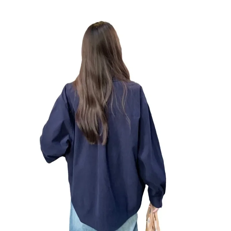 Осень 2024 шикарная винтажная вельветовая рубашка топ женский свободный крой