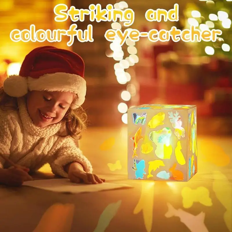 

Lantern Craft Set Durable Kindergarten Halloween Crafts Colored cellophane lanterns children's handmade light and shadow games