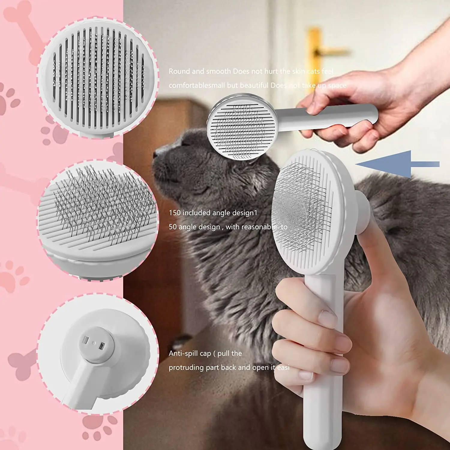 

Cat Brush Pet Grooming Brush for Cats Remove Hairs Pet Cat Hair Remover Pets Hair Removal Comb Puppy Kitten Grooming Accessories