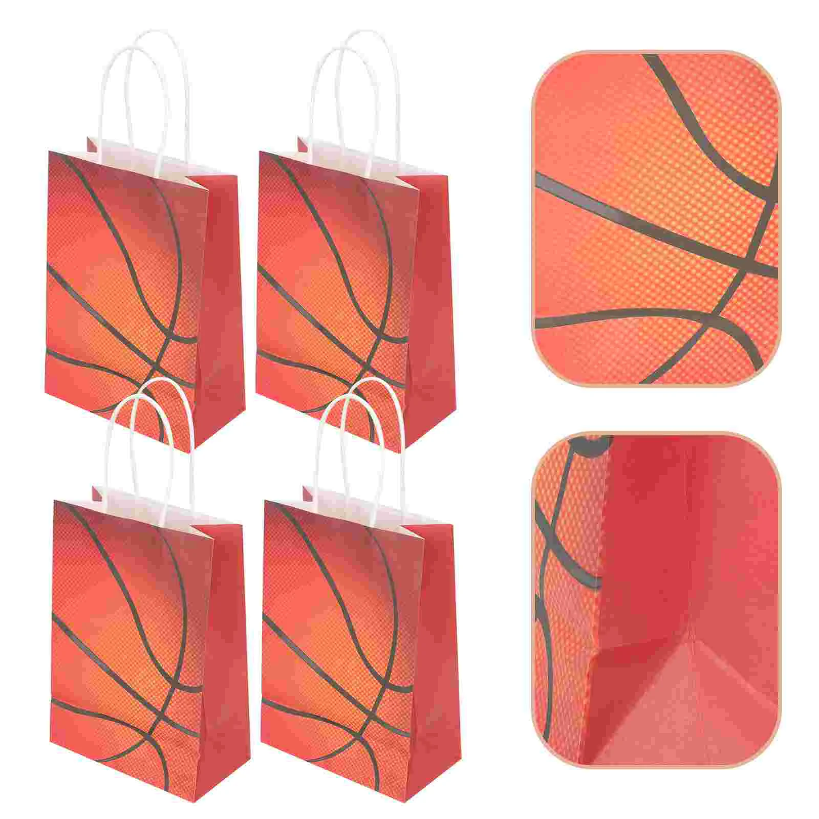 

12pcs Basketball Party Treat Bags Kraft Paper Candy Bags Goodie Bags Favor Bags