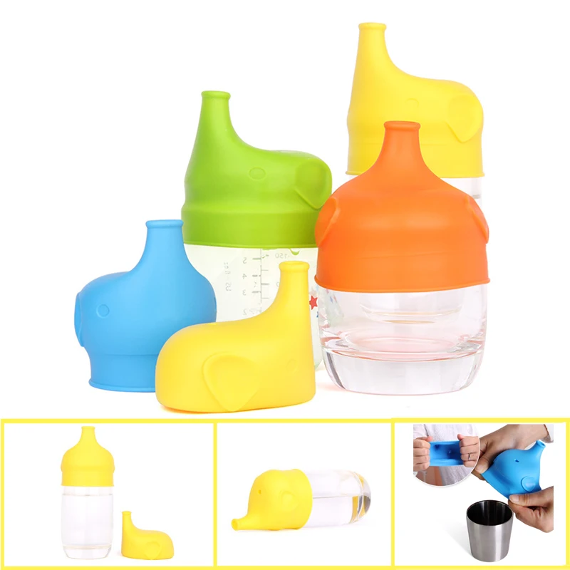 

Silicone Water Bottle Mouth Case Cup Drink Bottle Cover Suction Nozzle Spill-proof Caps Soft Silicone Cup Lids Elephant Shape