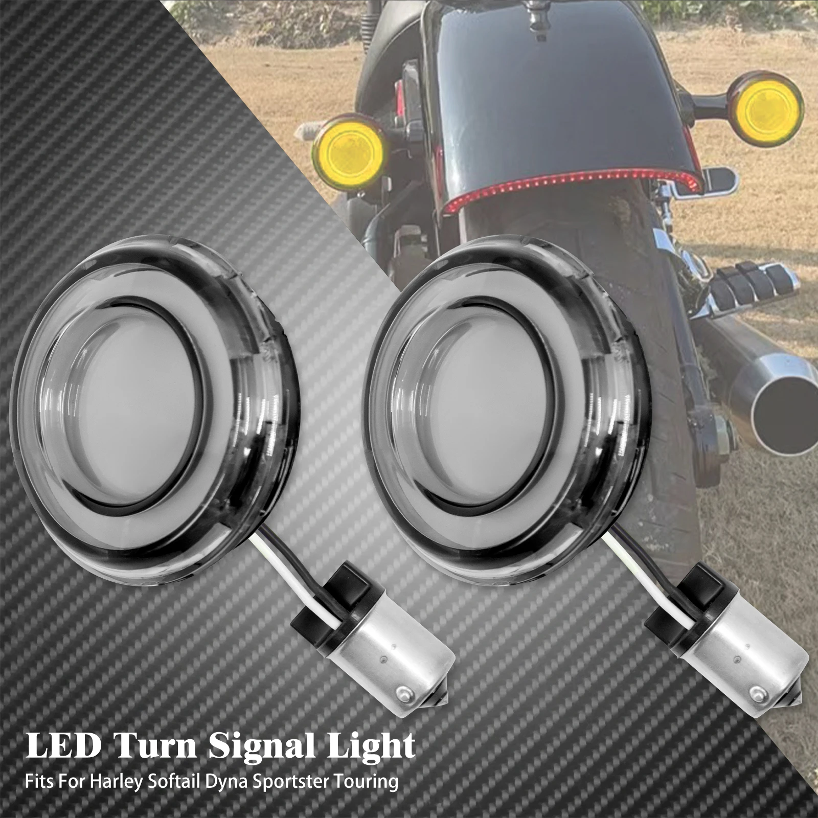 

Задний указатель поворота мотоцикла 1156, светодиодный светильник в стиле пули, красный, серый, желтый, для Harley Touring Sportster Softail Dyna 2002-2022