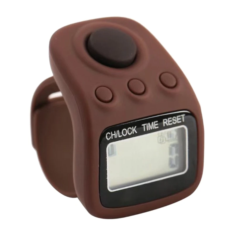 

G5AA Mini Finger Counter LCD Electric Digital Display with Light Tally Counter Stitch Marker Sewing Weave Buddha-Pray Soccer