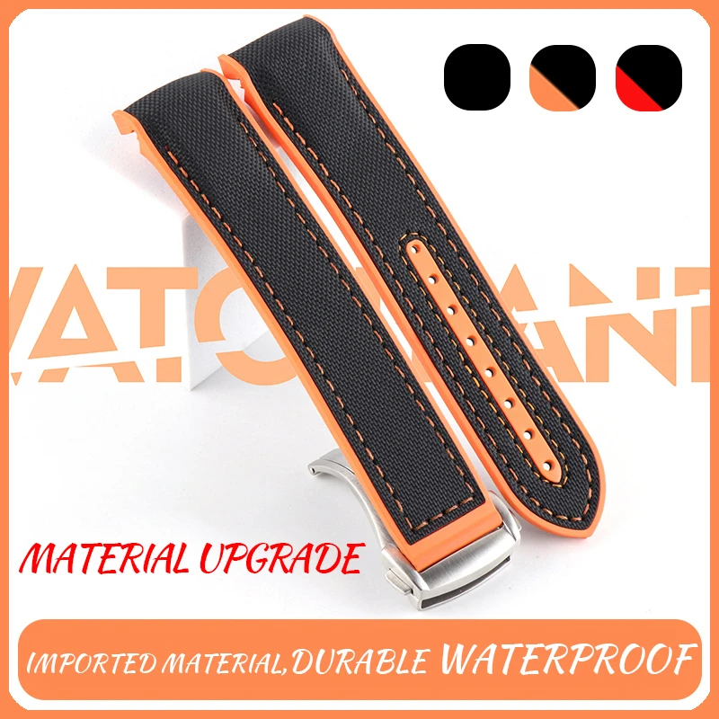 

Роскошный ремешок для часов Omega 300 SEAMASTER 600, силиконовый нейлоновый складной ремешок с пряжкой для планеты, океана, запасные части для часов