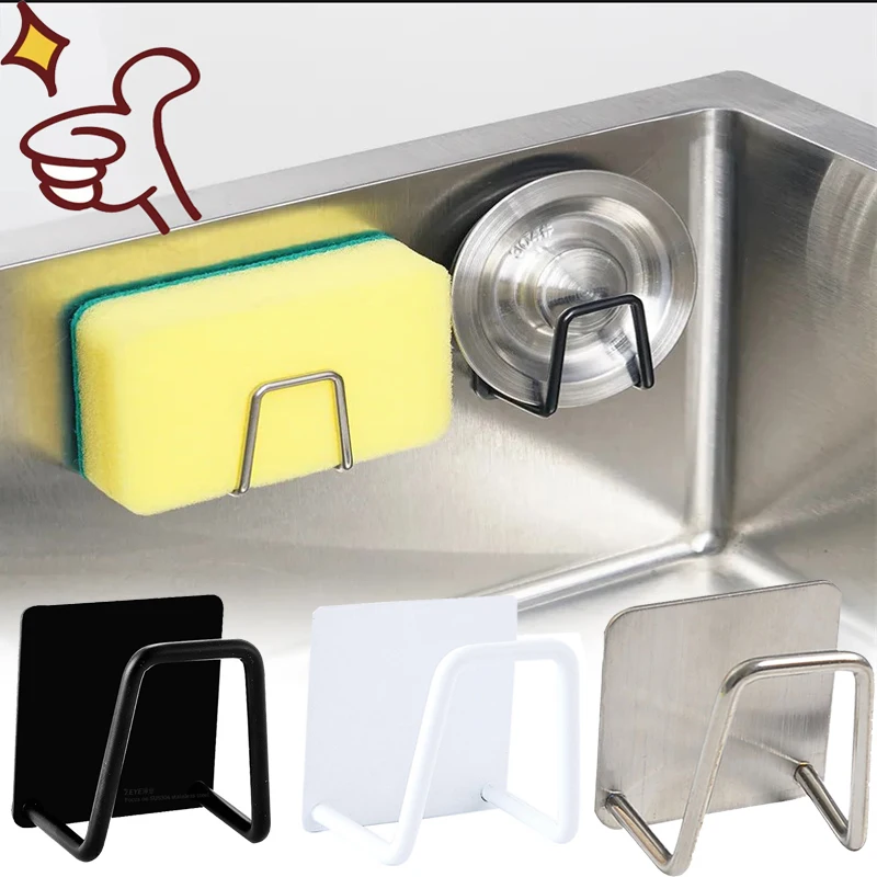 

Kitchen Sponges Holder Self Adhesive Sink Sponges Drain Drying Rack 304 Stainless Steel Storage Holder Kitchen Accessories