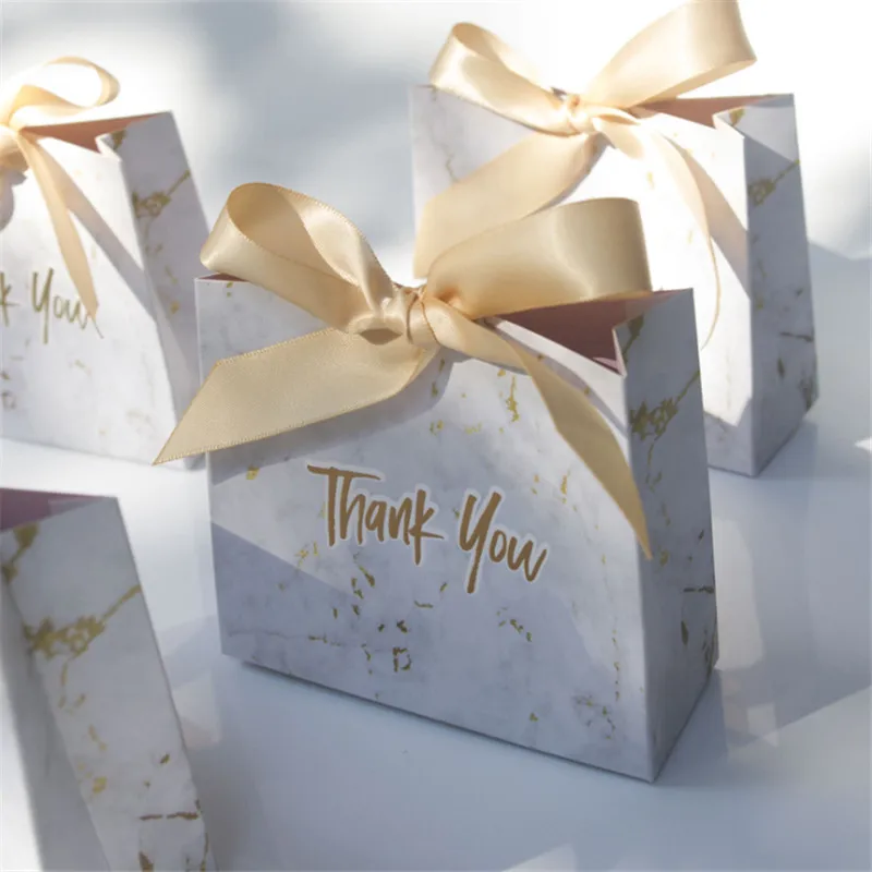 

5/10pcs Mini Thank You Marble Gift Bag Box Birthday Wedding Party Decorations Baby Shower Decorations Wedding Favors and Gifts