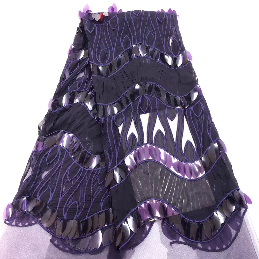 

African Lace Fabric with Beads French Lace Fabric hand cut Nigerian Polyester French Tulle Lace Fabric CD76