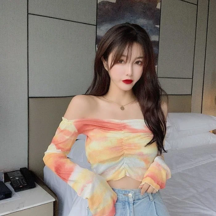 

Футболка женская с коротким рукавом, пикантный топ с одним воротником, одежда для женщин