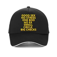 funny good sex no stress one boo no ex small circle big checks hat letter print baseball cap summer adjustable snapback hats
