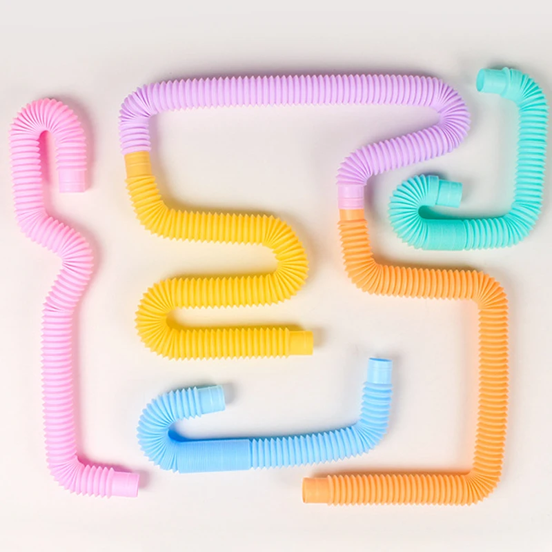 

5PCS Decompression Toy Durable Practical Plaything For Kids Drawtube Corrugated Pipe Stretch Tube Sensory Toy
