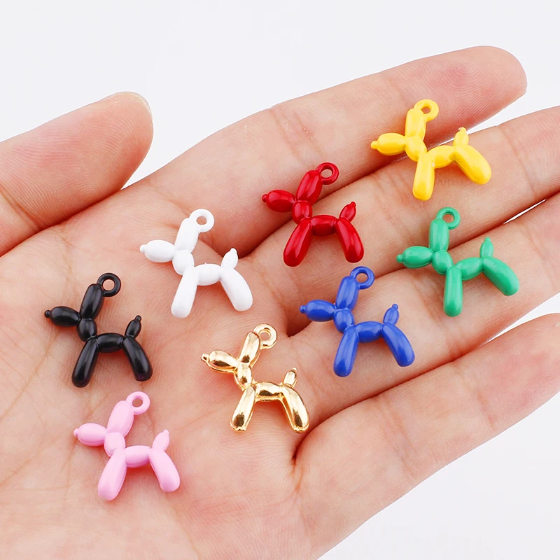 10Pcs 19mm Macaron 3D Ballon Dog Metal Pendant Charms Robot for Earring Necklace Bracelet Diy Jewelry Making Supplies - купить по