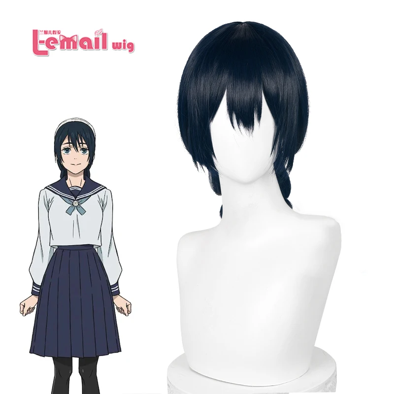 Парик L-email из синтетических волос, аниме, джутсу, кайсен, аманай, Рико, косплей, 60 см, длинные синие, черные парики с косами, термостойкий парик