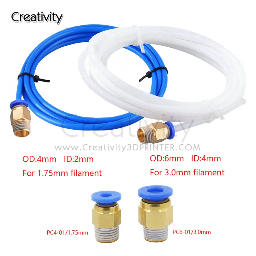 

1 M PTFE Tube TL-Feeder hotend Rostock Bowden Extruder 1.75mm Filament ID 1.9mm OD 4mm Cloned Capricornus Tube