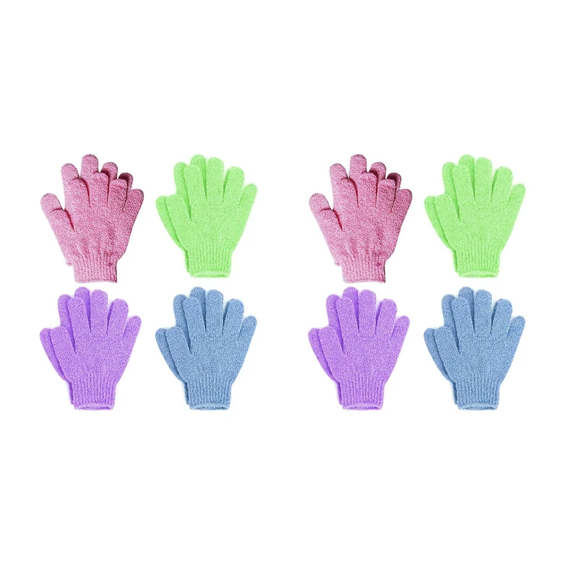 

8 Pair Shower Bath Gloves Exfoliating Wash Skin Spa Massage Body Scrubber Cleaner