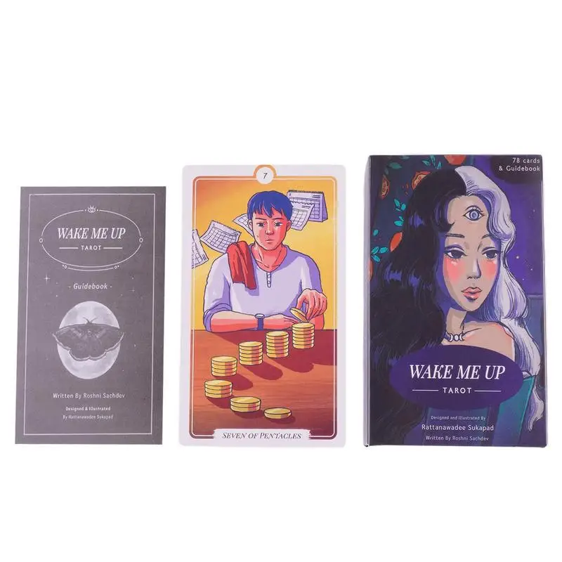 

Hot Sale Tarot Card Oracle Card Wake Me up Tarot Hot Stamping with Paper Instructions Full English Edition Magician Tarot Cards