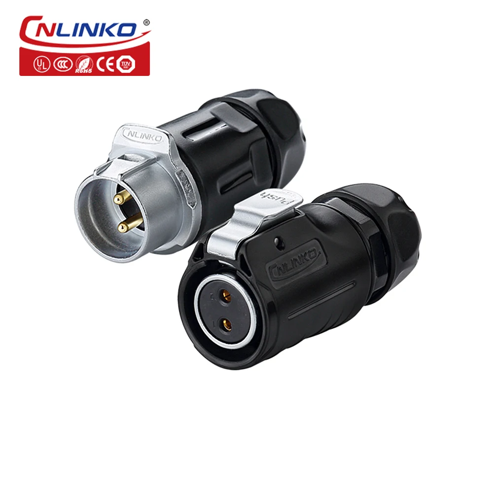 

CNLINKO M20 2 Pin Circular Wire Panel Power Connector Outdoor Waterproof IP67 Plug Socket For E Bike Plug Batteries Submarine