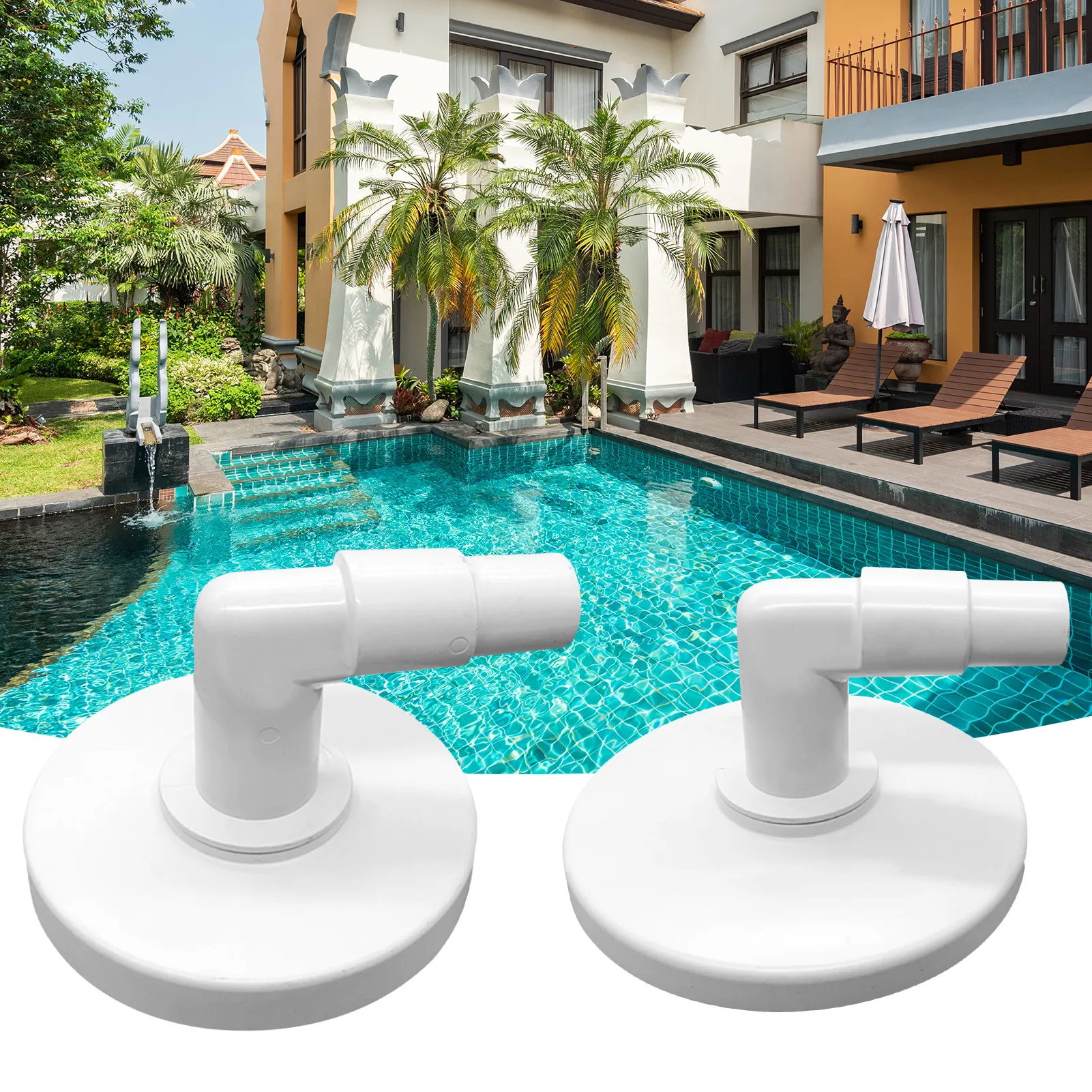 Pool Skimmer Skim Vacuum Adapter Plate 90 Elbow Skimmer Pool Replacement Accessories for ABOVE GROUND/ IN GROUND VAC PLATE