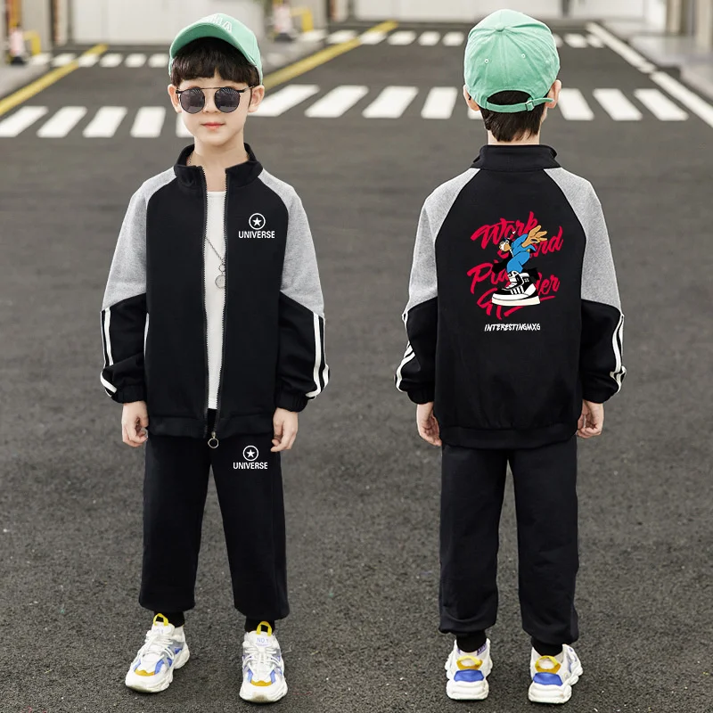 

Boys Suit Sweatshirts +Pants Cotton 2Pcs/Sets 2022 Luxury Spring Autumn Thicken Sports Sets Kid Formal Sport Teenagers Children