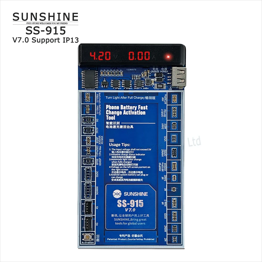 SS-915 universal battery activation board quick charging with USB cable iPhone Samsung Android cell phone Repair tool | Инструменты