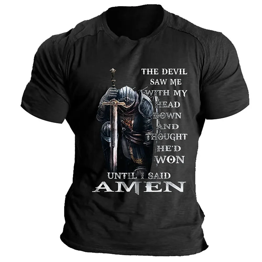 

Vintage T-Shirt Men'S 3D Knight Print T Shirt Summer Street Hip Hop Oversized Short Sleeve Tops Tees Shirt Man Clothing Camiseta