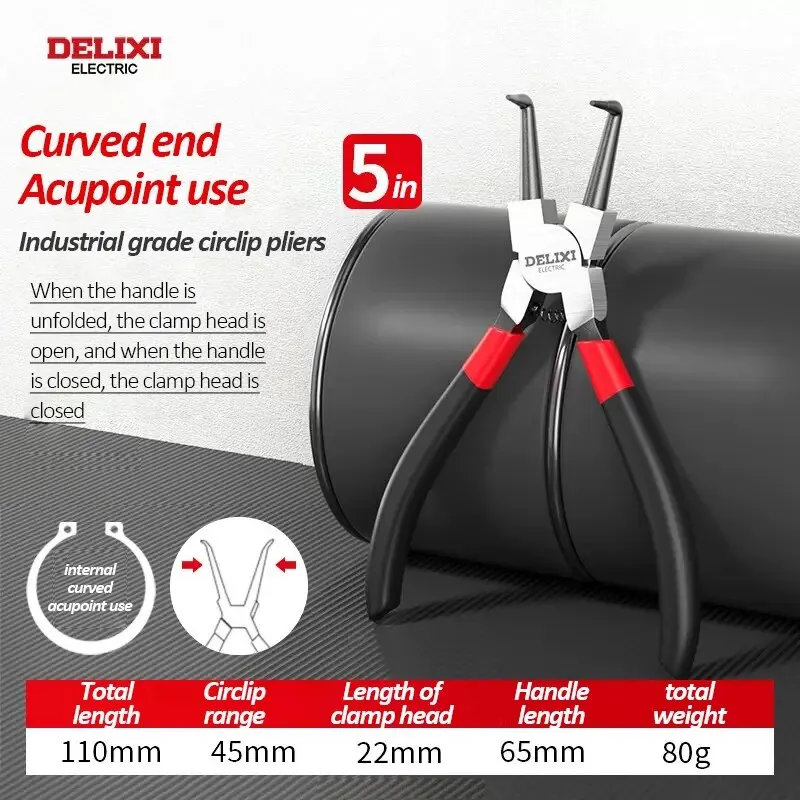 

DELIXI ELECTRIC Плоскогубцы для стопорных колец 5 дюймов