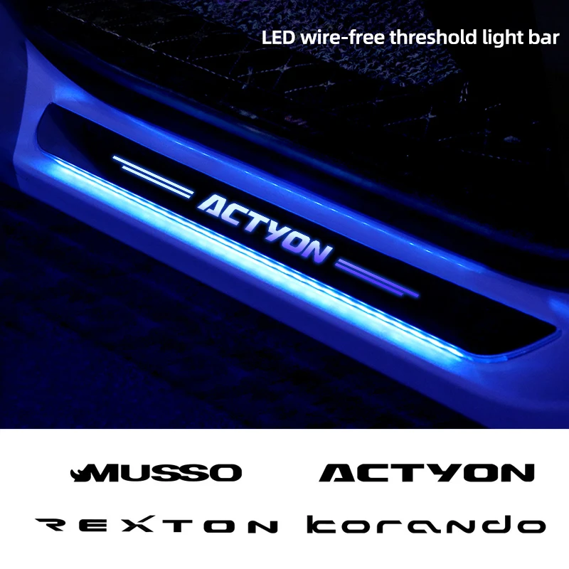 

Custom Wireless LED Car Pedal Light Sill Pathway Welcome Scuff Light For Ssangyong Korando Kyron Musso Rexton Tivoli Actyon