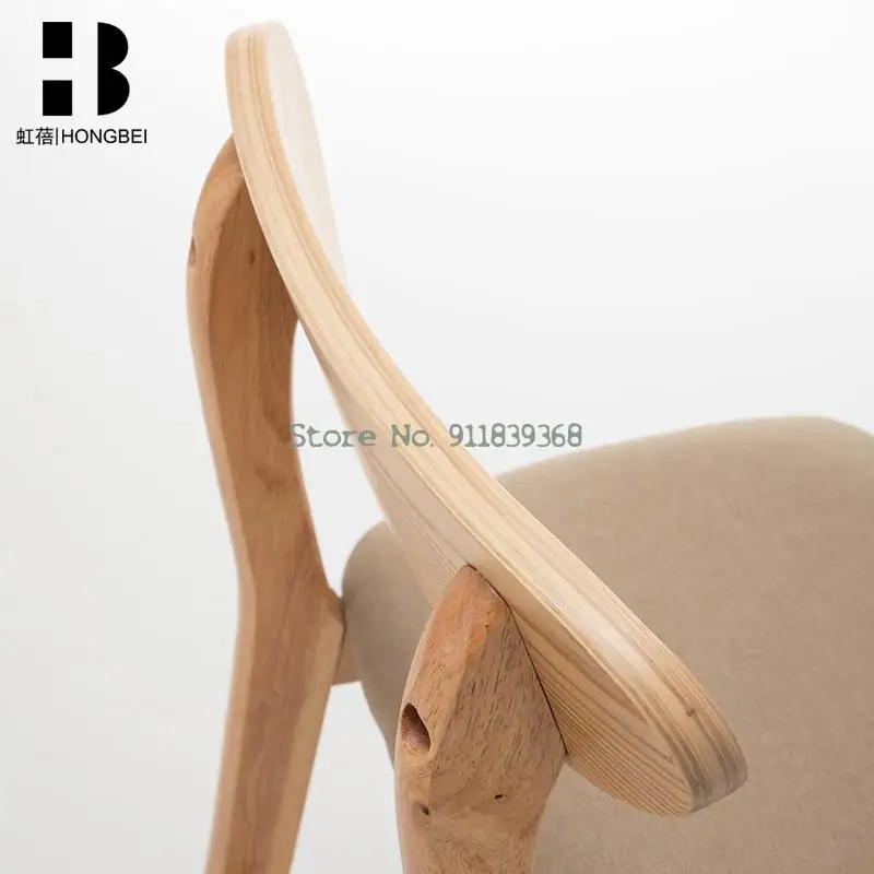 Барный стул из массива дерева современный простой на спинке барный для магазина