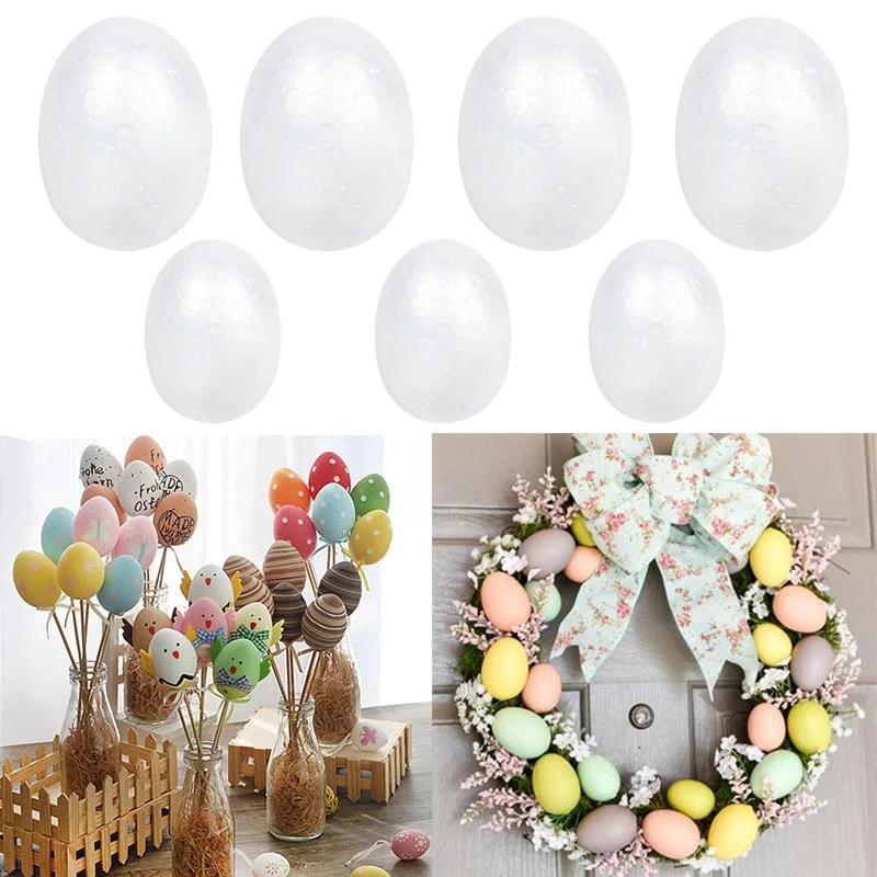 

20pcs Easter Decoration White Foam Eggs For Home Easter Party Supplies DIY Craft For Kids Gifts Toy Hand Painted Easter Eggs