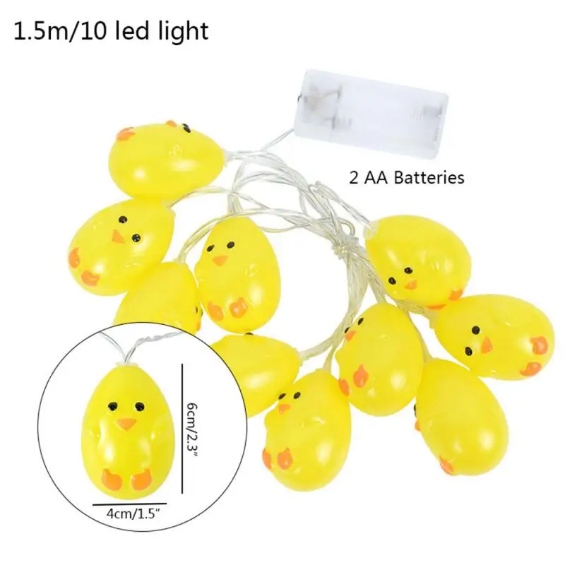 

Children'S Room Decoration Battery Color Light Led Easter Light String Yellow Chicken Shaped Light Eggshell Chicken String Light