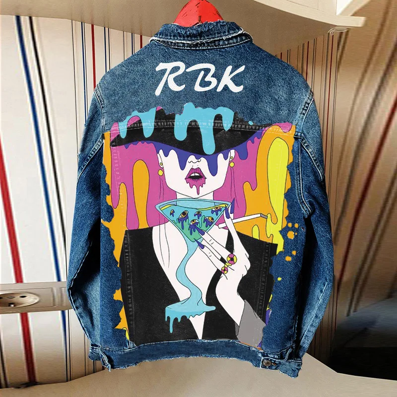 Новая джинсовая куртка Jacketnew стильная Женская весенне-осенняя уличная