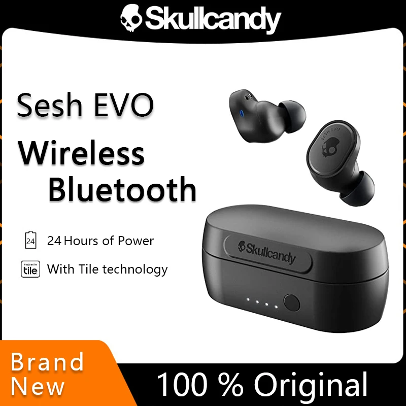 

Skullcandy Sesh Evo True Wireless Bluetooth Earbuds with Mic Compatible with iPhone/Android IP55 Waterproof Gym Sports Earphone