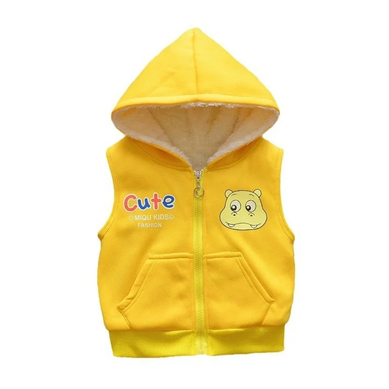 

New Winter Baby Clothes Children Girls Cute Thicken Warm Hooded Vest Kids Boys Outfits Toddler Casual Costume Infant Sportswear