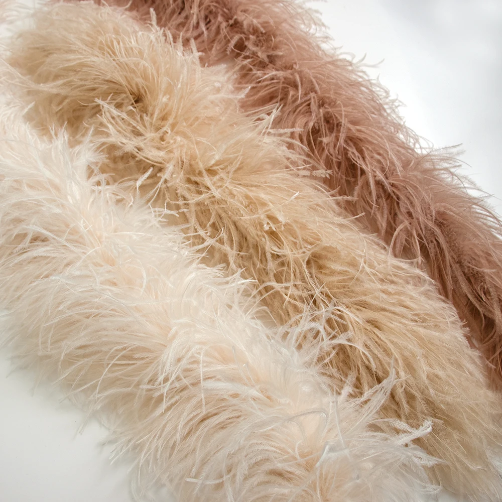 

Khaki 10ply Ostrich Feather Boa 2Meter Long Plume Shawl For Wedding Party Dress Tops skirt /Costume Decoration Dancers feather