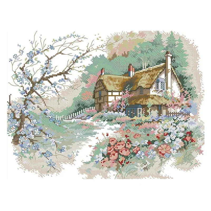 

Printed Cross Stitch Kits 11CT 21.6 X 17.3 Inch Cotton Holiday Gift DIY Embroidery Starter Kits Easy Patterns Embroidery For Gir