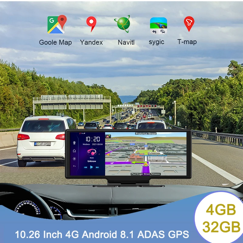 

4G 10.26 Inch Car Rearview Mirror Dash cam Android 8.1 Dual lens FHD 1080P Car Camera Auto Recorder Video DVR GPS ADAS Dashboard