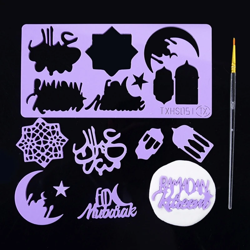 

Eid Mubarak Press Stamp Molds Cookie Embossed Cutter Ramadan Moon Mold Cake Biscuit Decorating for Islam Muslim Party молды