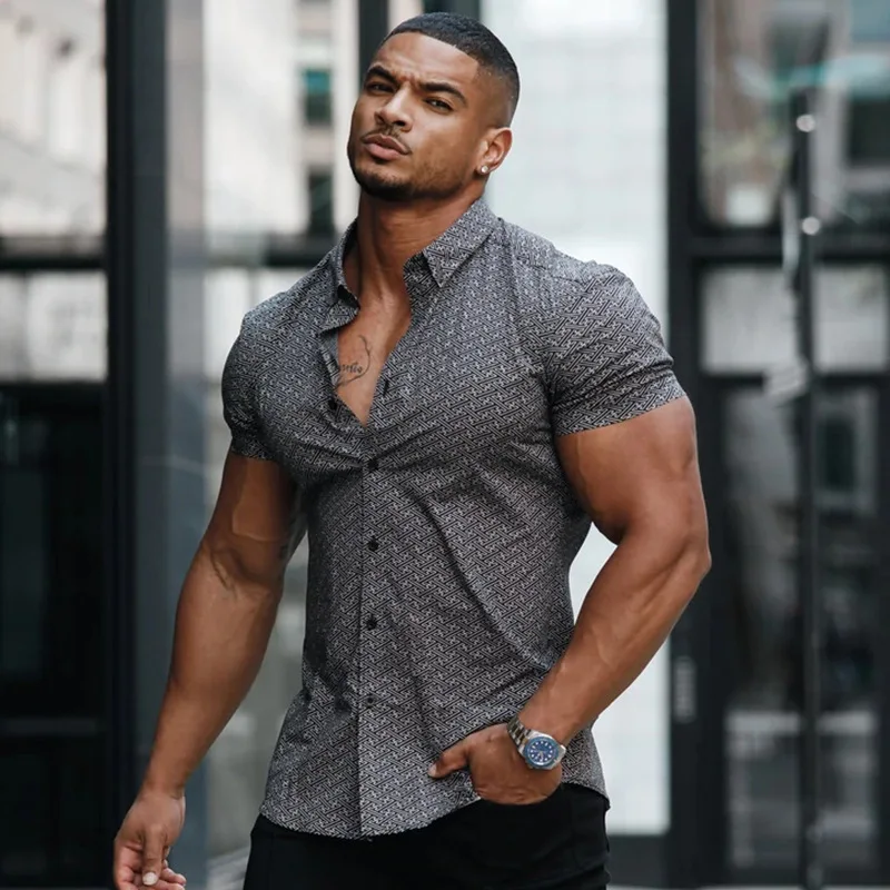 Men's Summer 2022 new large-size men's short sleeve shirt Men's T-shirt stand up collar 3D digital shirt