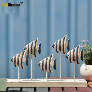 Серия рыба море, деревянные поделки, тропический бревен, сделано в старом стиле, для гостиной, стола, украшение для дома, аксессуары, современные изделия ручной работы, современное искусство