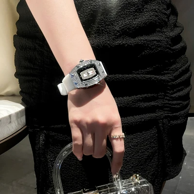Luxury Brand Watches for Women Silicone Strap Sports Quartz Watch Girl's Diamond Wristwatch Reloj Mujer Elegante Free Shipping enlarge