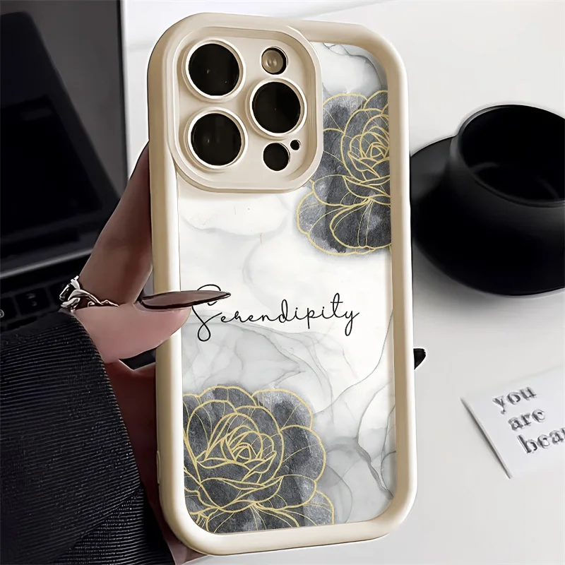 Liquid Silicon Phone Case For iPhone 13 Pro Max Funda 11 16 14 15 12 XS X XR 7 8 Plus SE 13promax Flower Carcasa Cover