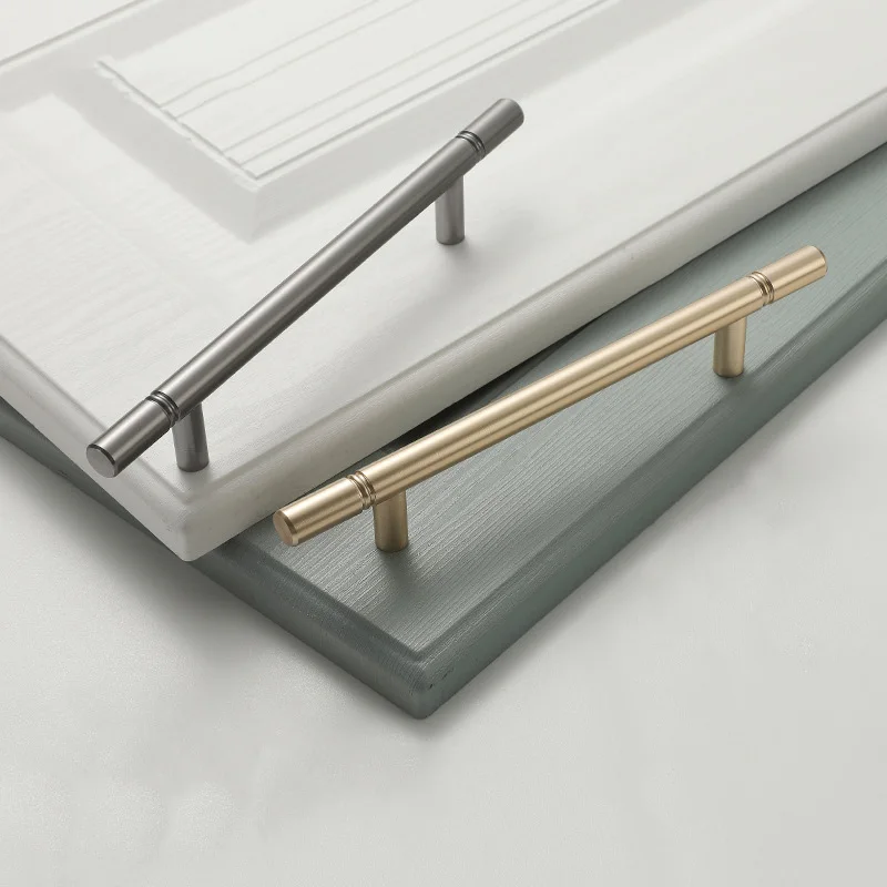 150-1000 мм матовая Золотая и серая алюминиевая ручка для мебели круглый шкаф