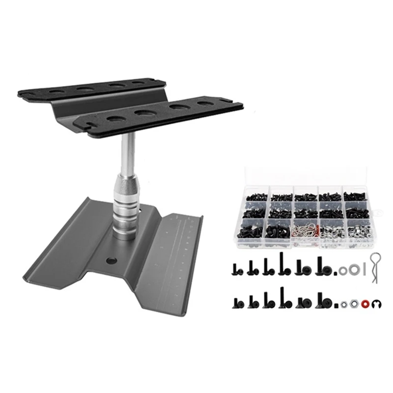 

Подставка для ремонта автомобиля на радиоуправлении с поворотом на 360 градусов и набор винтов 520 шт., Ремонтный ящик для инструментов для авт...