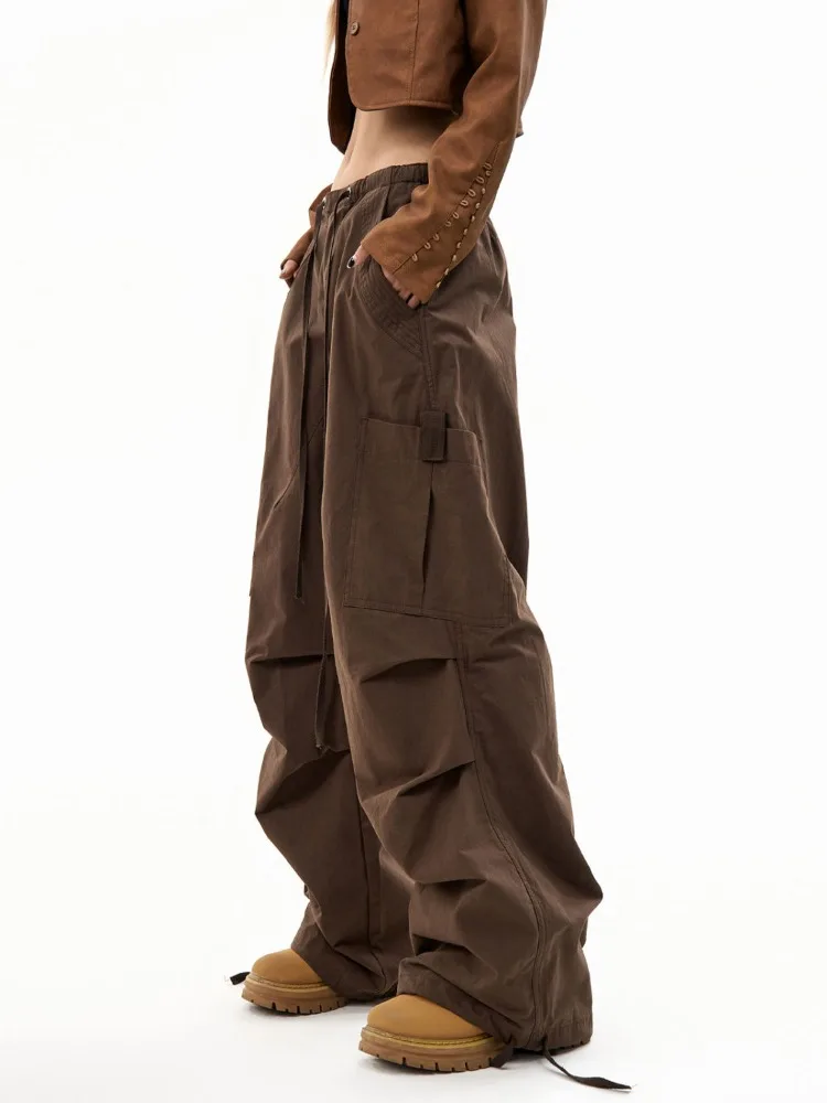 Уличная одежда DEEPTOWN Y2k в стиле хип-хоп с высокой талией и широкими штанинами