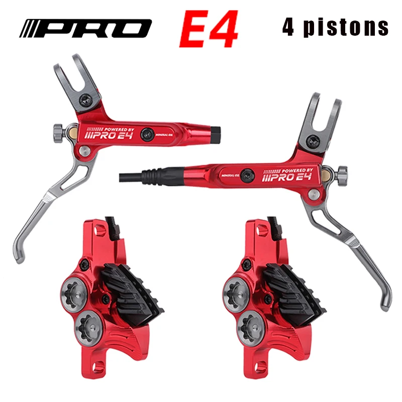 

Bicycle disk brake IIIPRO E4 Mountain Bike Hydraulic Brake Front Rear Brake Cooling 4 Piston Oil Pressure AM E-bike Disc Brake