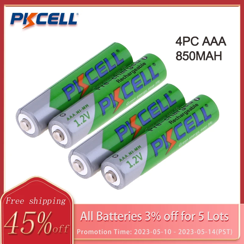 

2/4/8/12/28/50Pcs PKCELL AAA Battery 3A 1.2V Ni-MH AAA Rechargeable Battery Batteries low self discharging aaa Batteries 850mAh